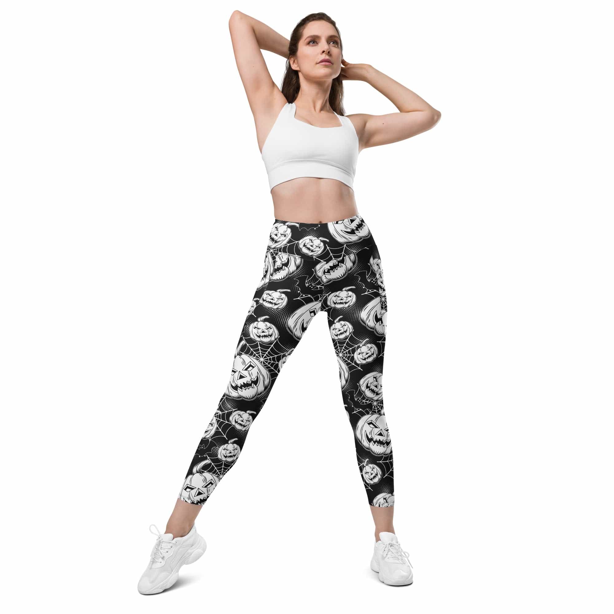 Halloween Haunted Harvest Leggings With Pockets