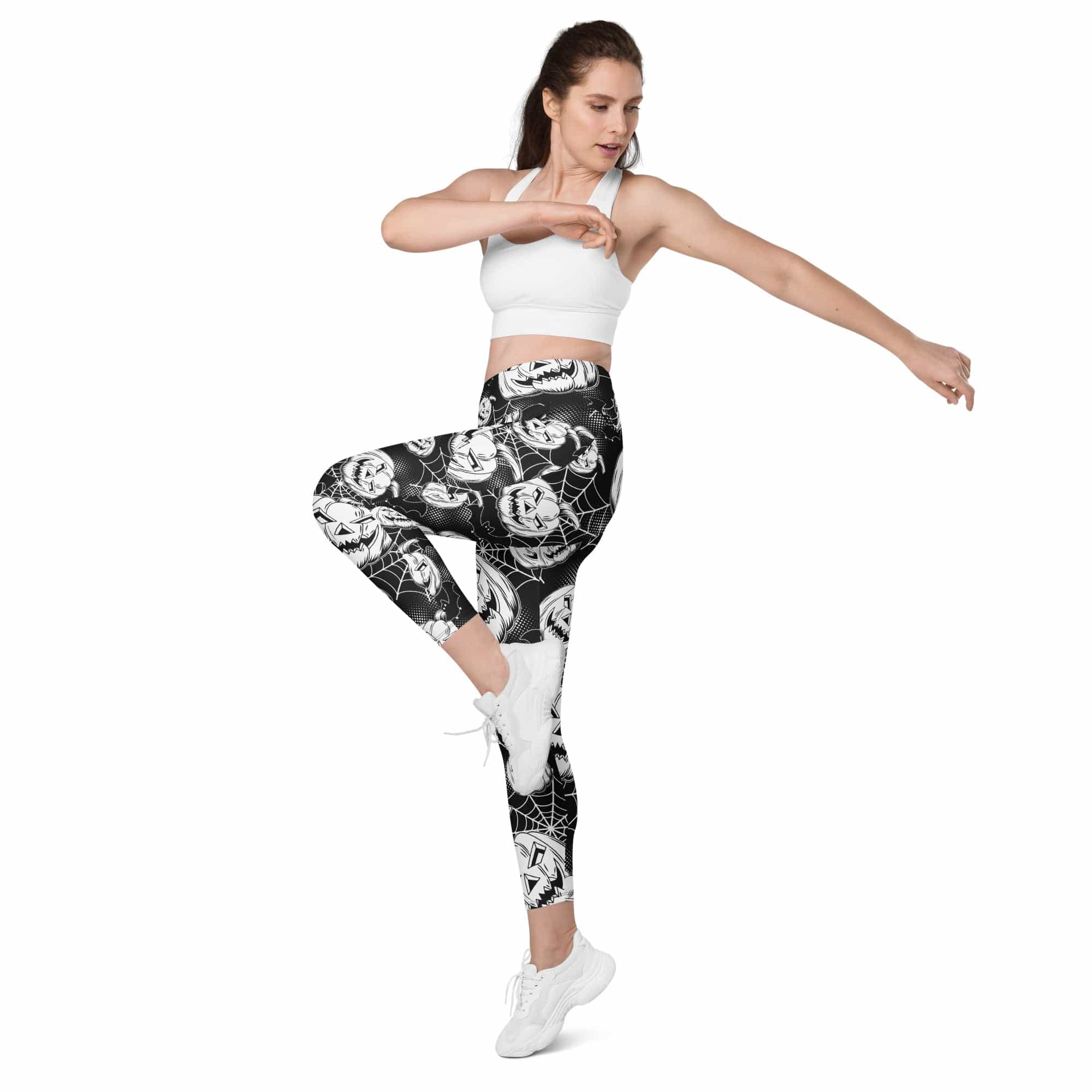 Halloween Haunted Harvest Leggings With Pockets