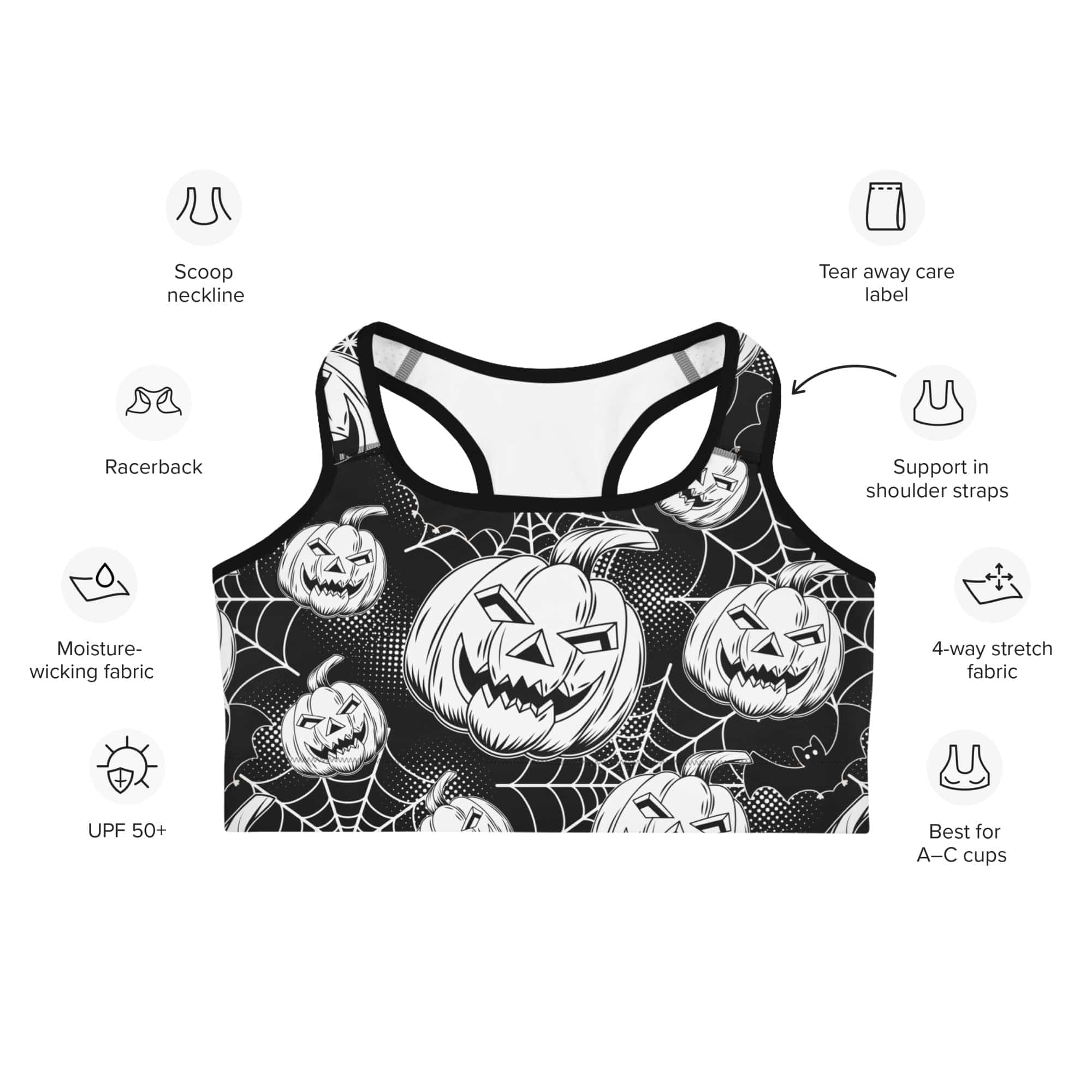 Halloween Haunted Harvest Sports Bra