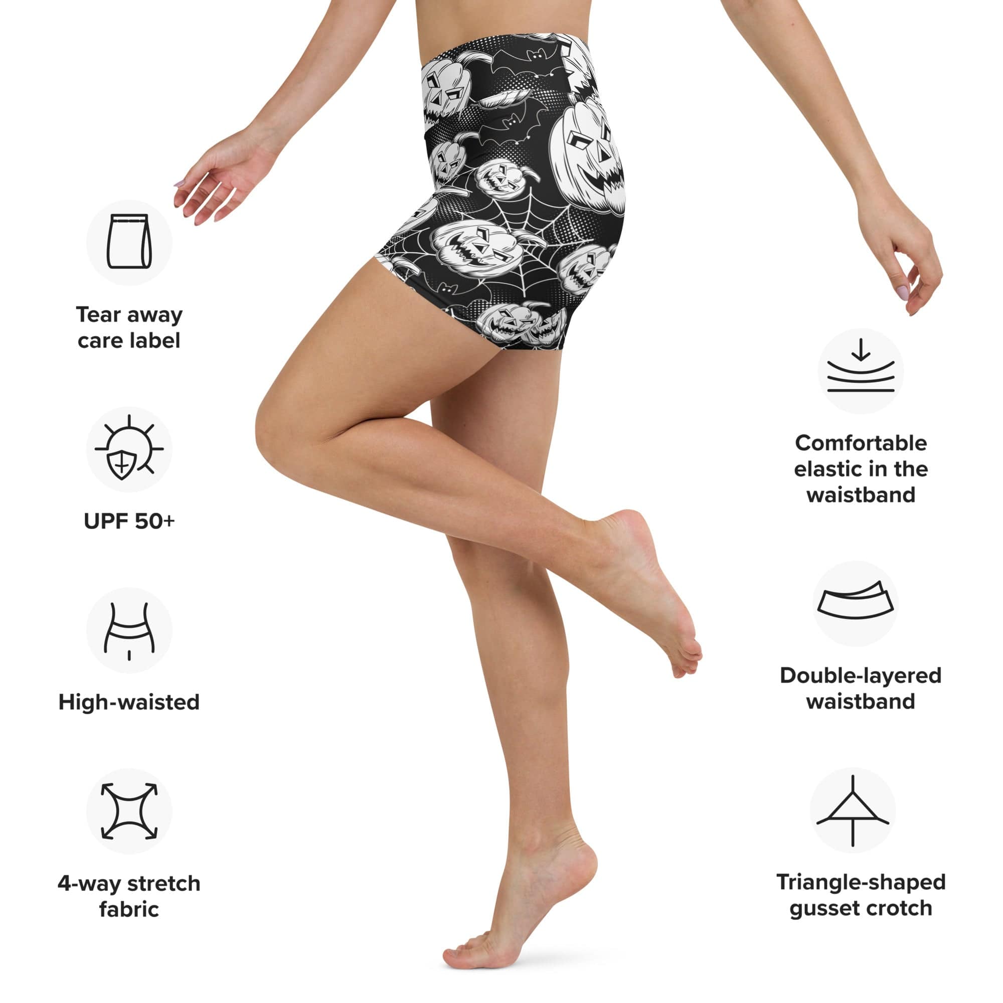 Halloween Haunted Harvest Yoga Shorts