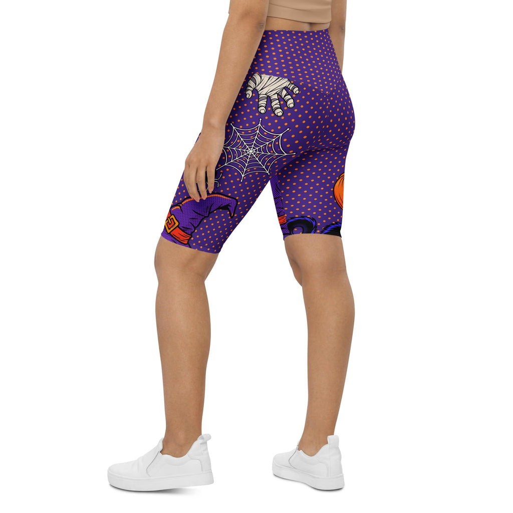Halloween Pop Art Biker Shorts