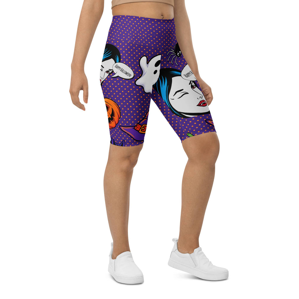 Halloween Pop Art Biker Shorts
