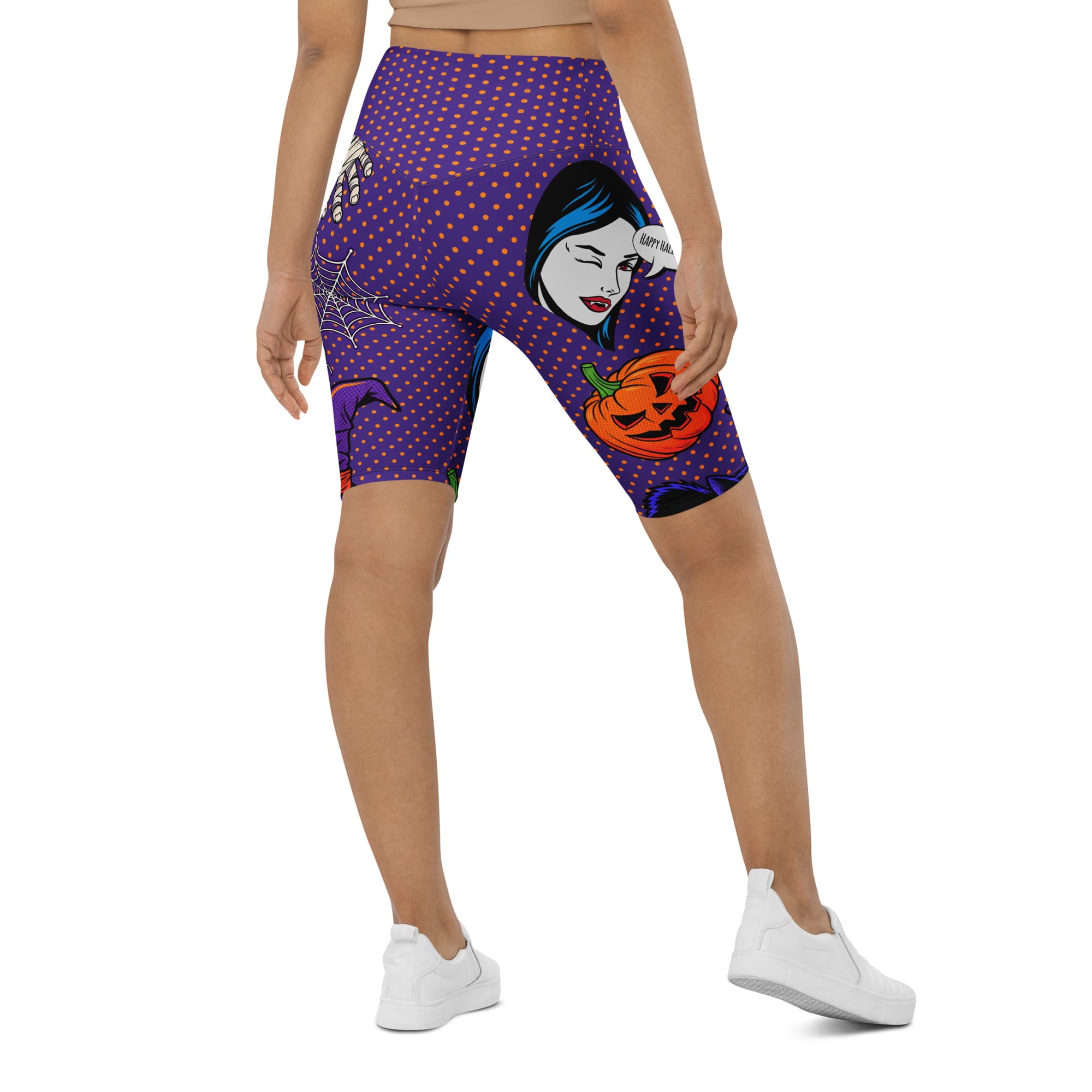 Halloween Pop Art Biker Shorts