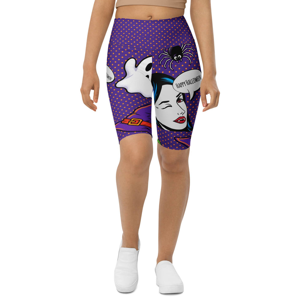 Halloween Pop Art Biker Shorts