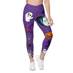 Halloween Pop Art Crossover Leggings With Pockets