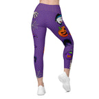 Halloween Pop Art Crossover Leggings With Pockets