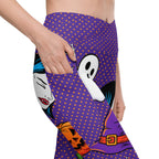 Halloween Pop Art Crossover Leggings With Pockets