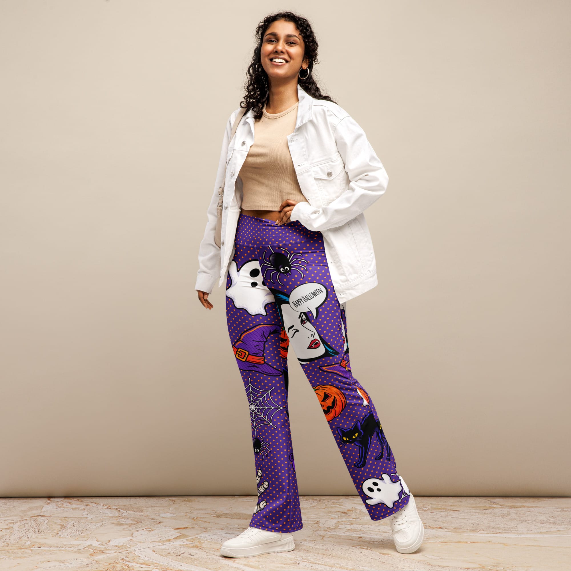 Halloween Pop Art Flare Leggings