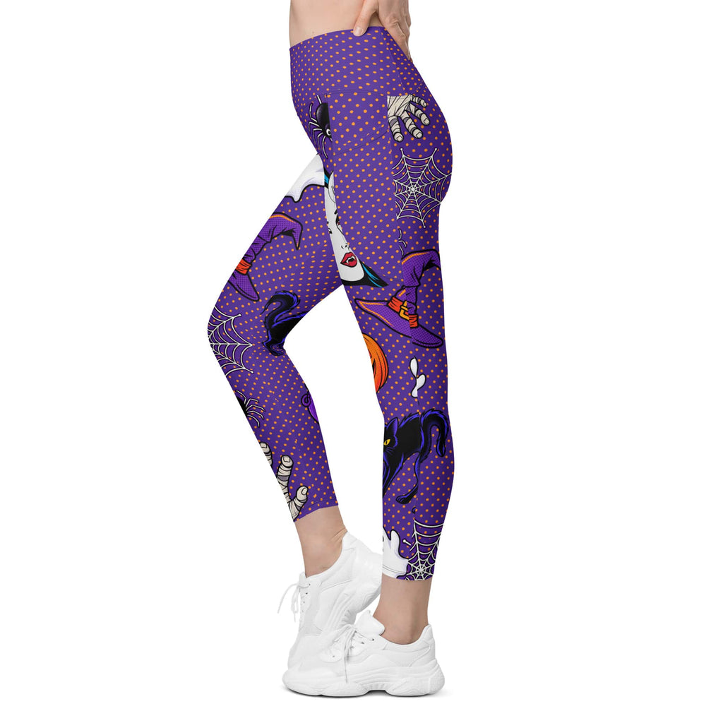 Halloween Pop Art Leggings With Pockets