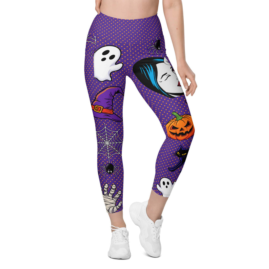 Halloween Pop Art Leggings With Pockets