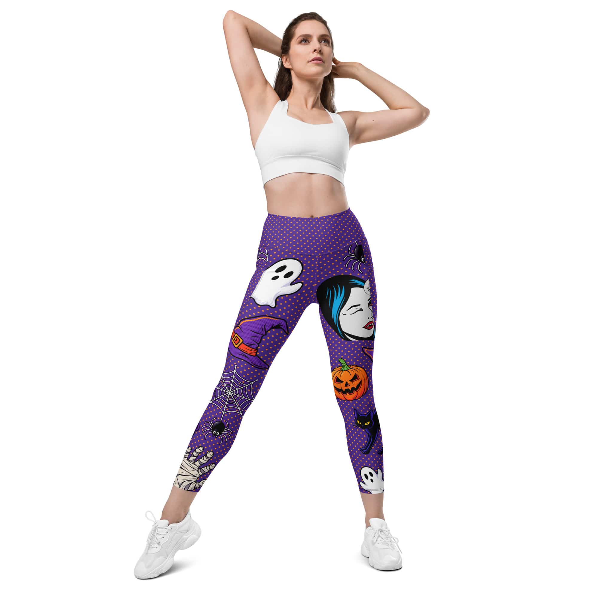 Halloween Pop Art Leggings With Pockets