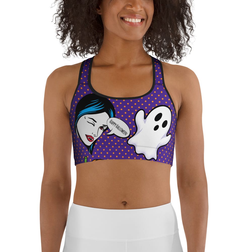 Halloween Pop Art Sports Bra
