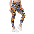 Halloween Print Crossover Leggings With Pockets