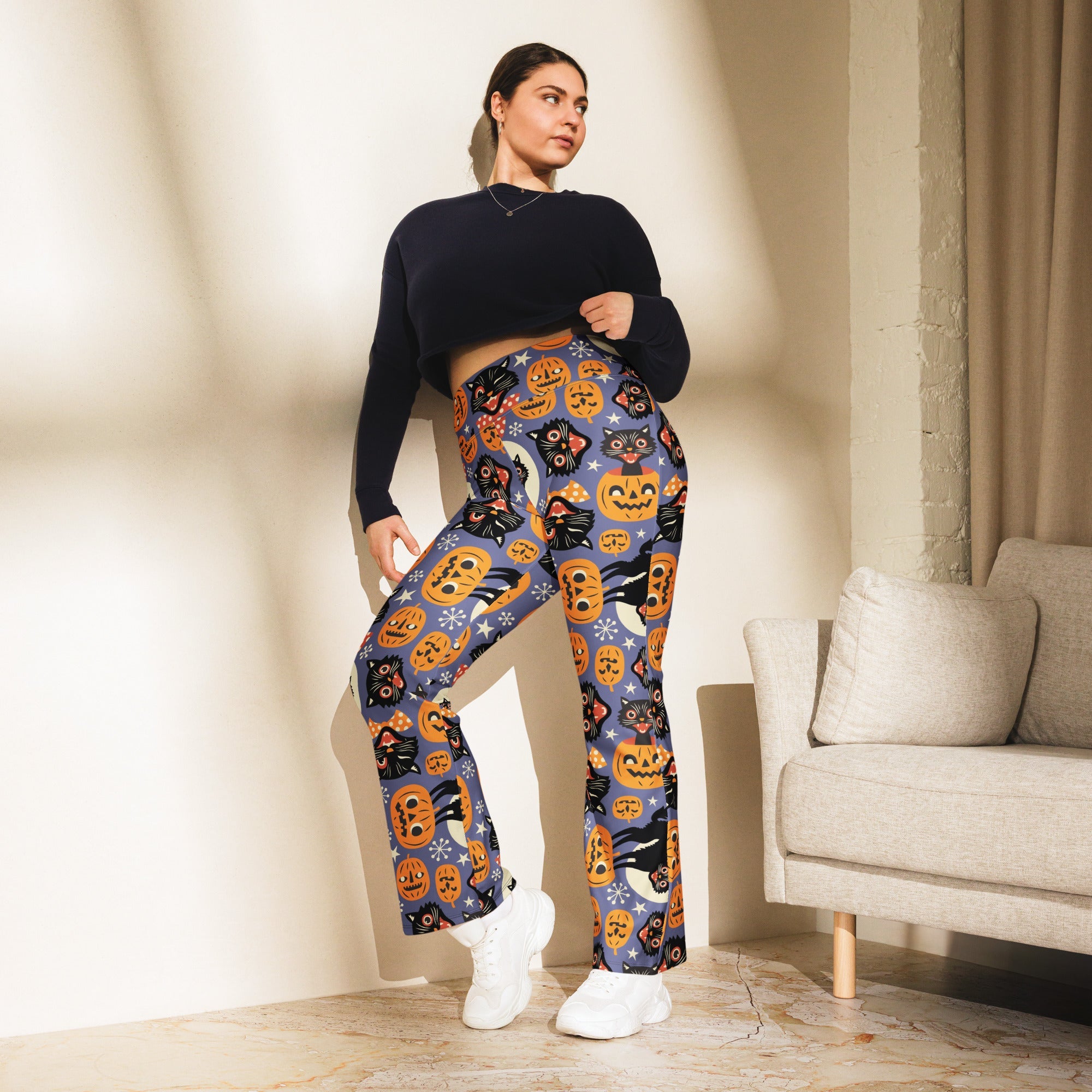 Halloween Print Flare Leggings