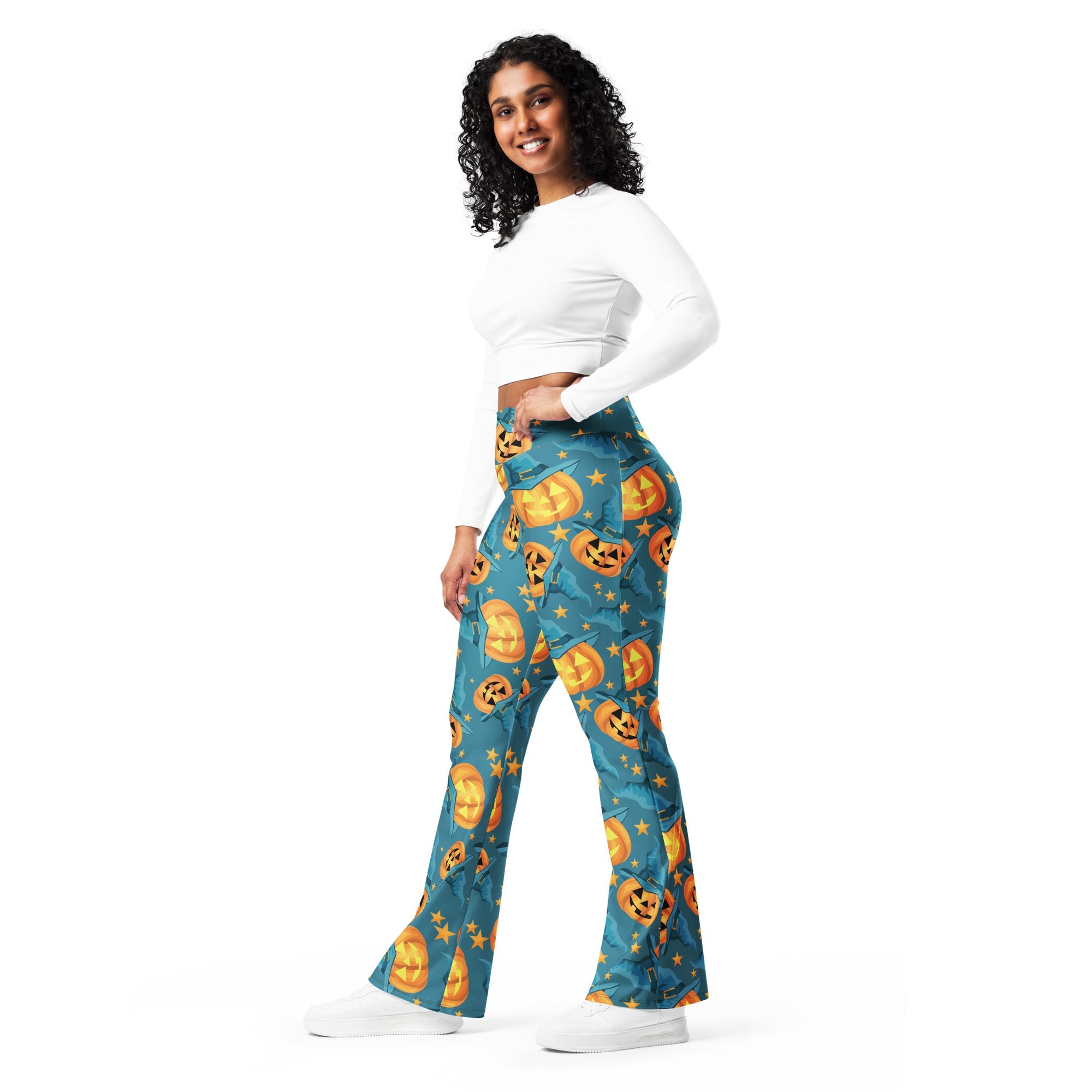 Halloween Pumpkin Flare Leggings