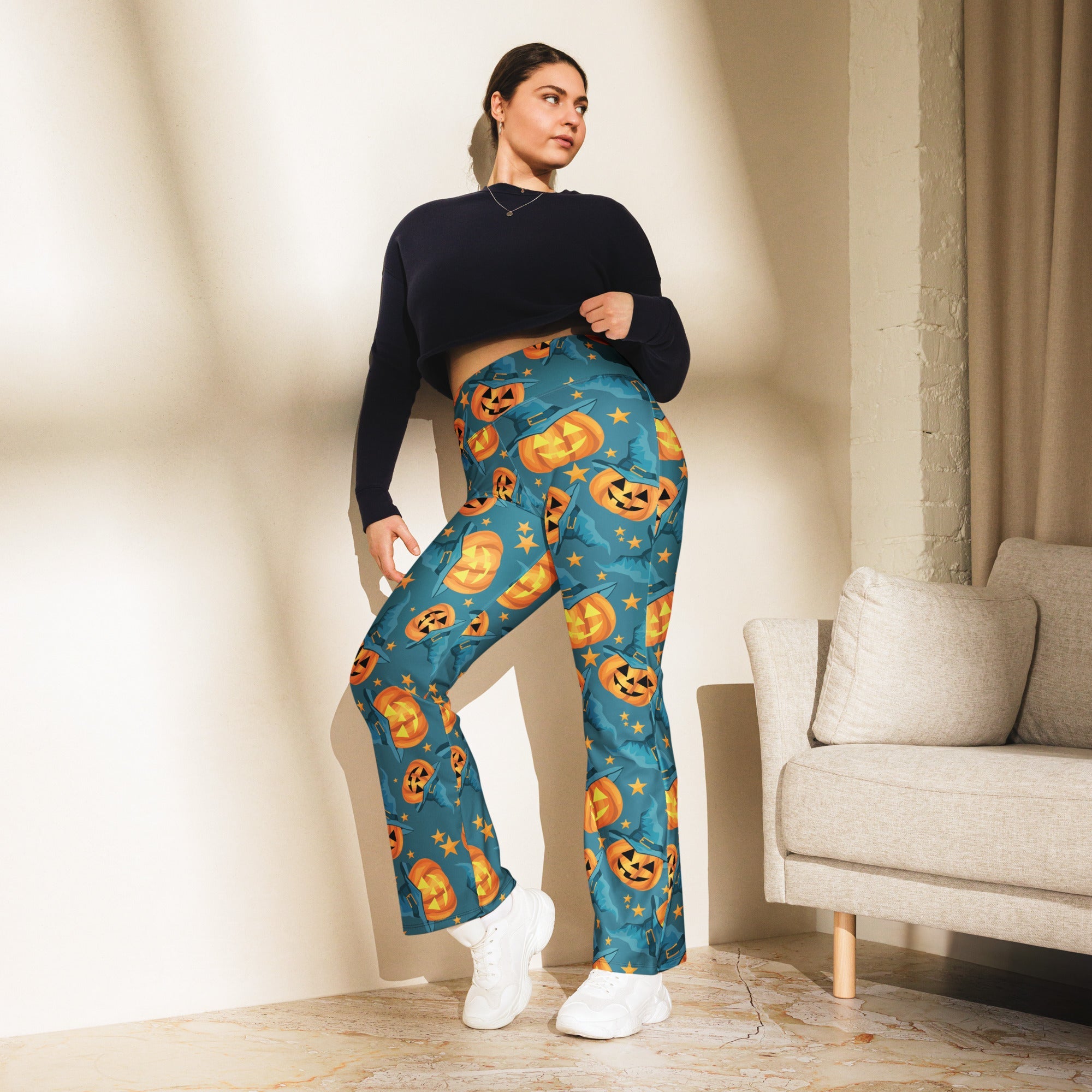 Halloween Pumpkin Flare Leggings