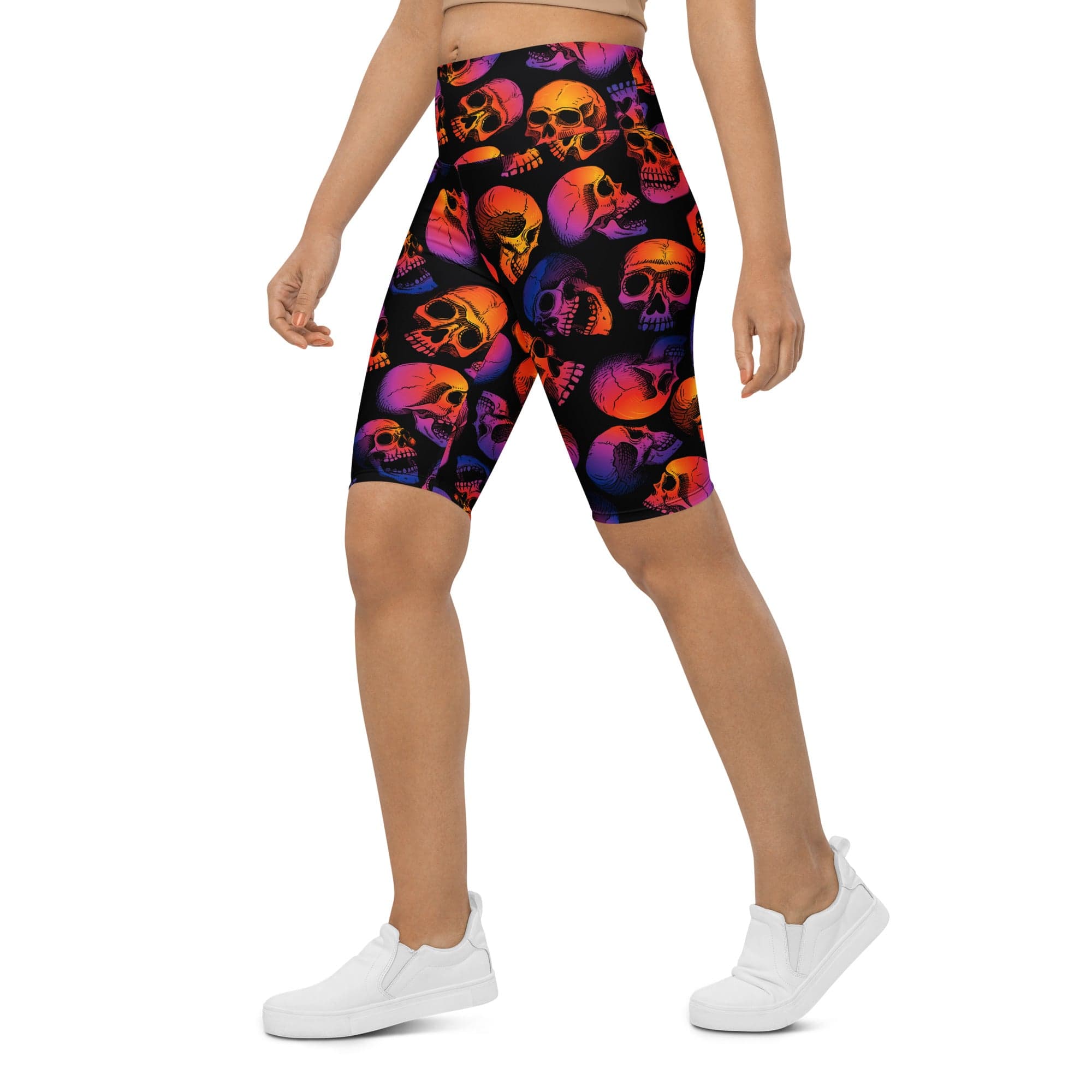 Halloween Skulls Biker Shorts