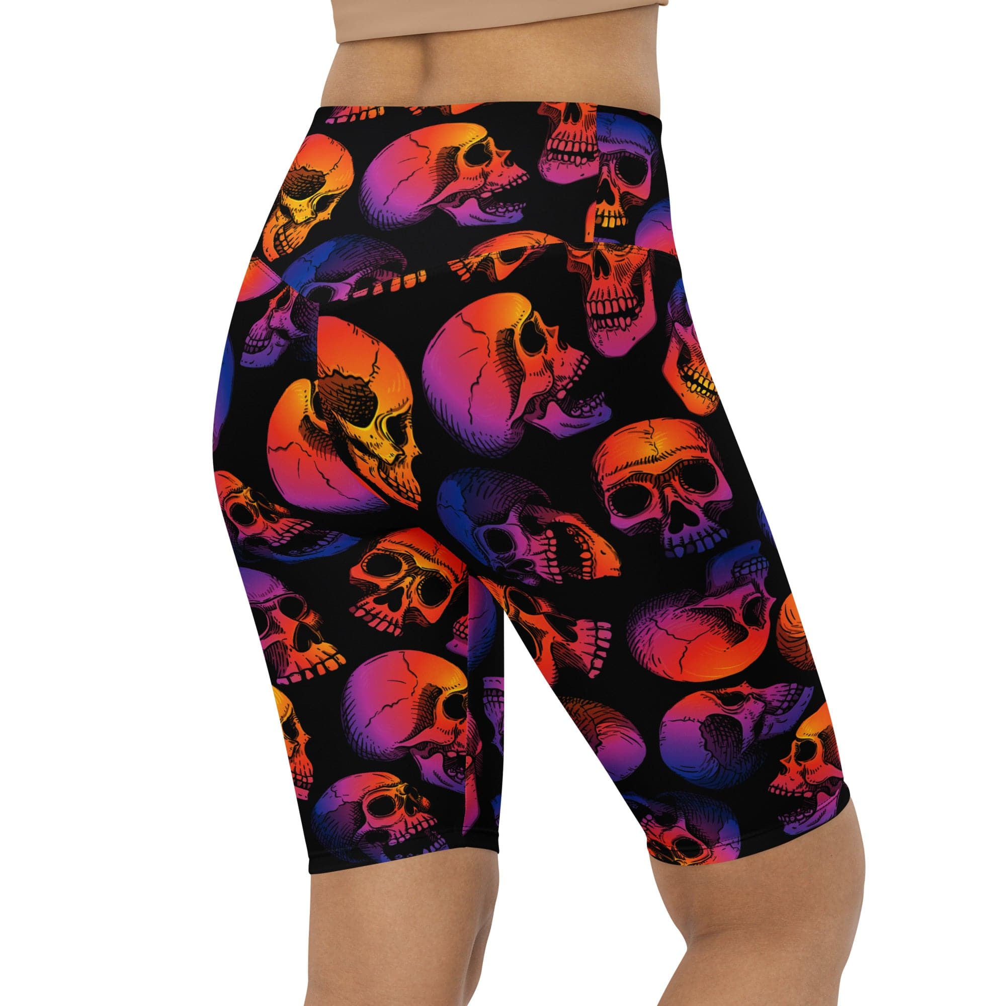 Halloween Skulls Biker Shorts