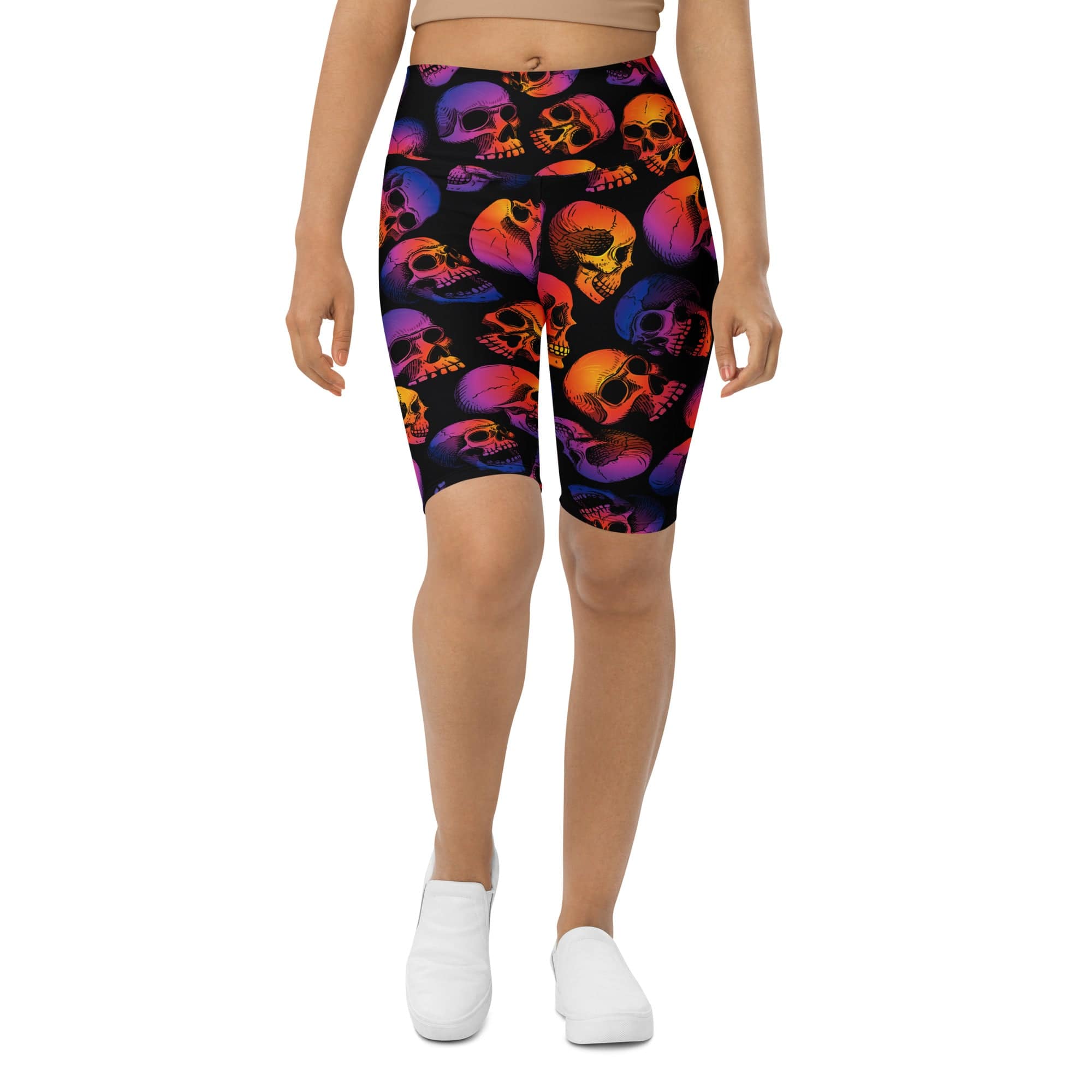 Halloween Skulls Biker Shorts