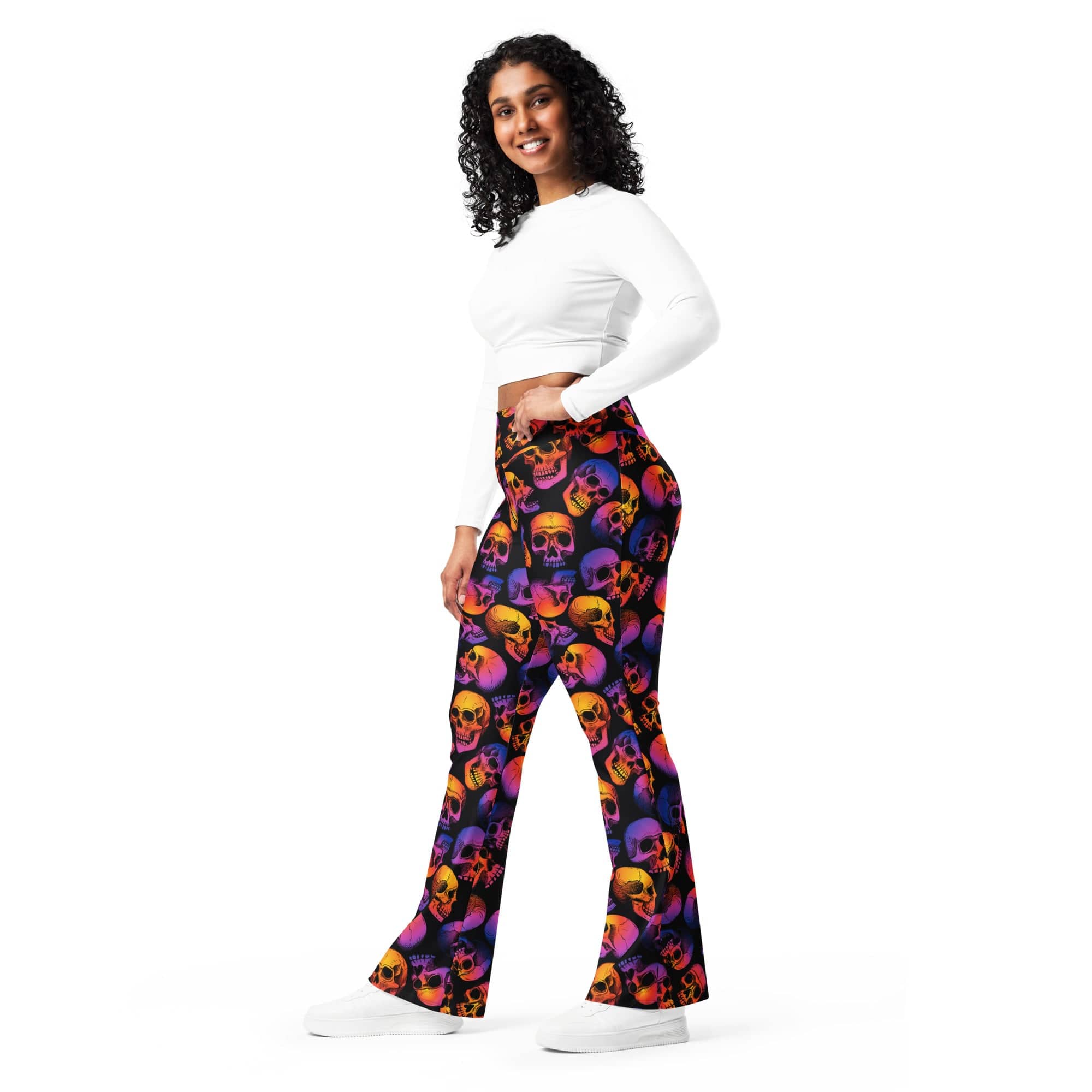 Halloween Skulls Flare Leggings