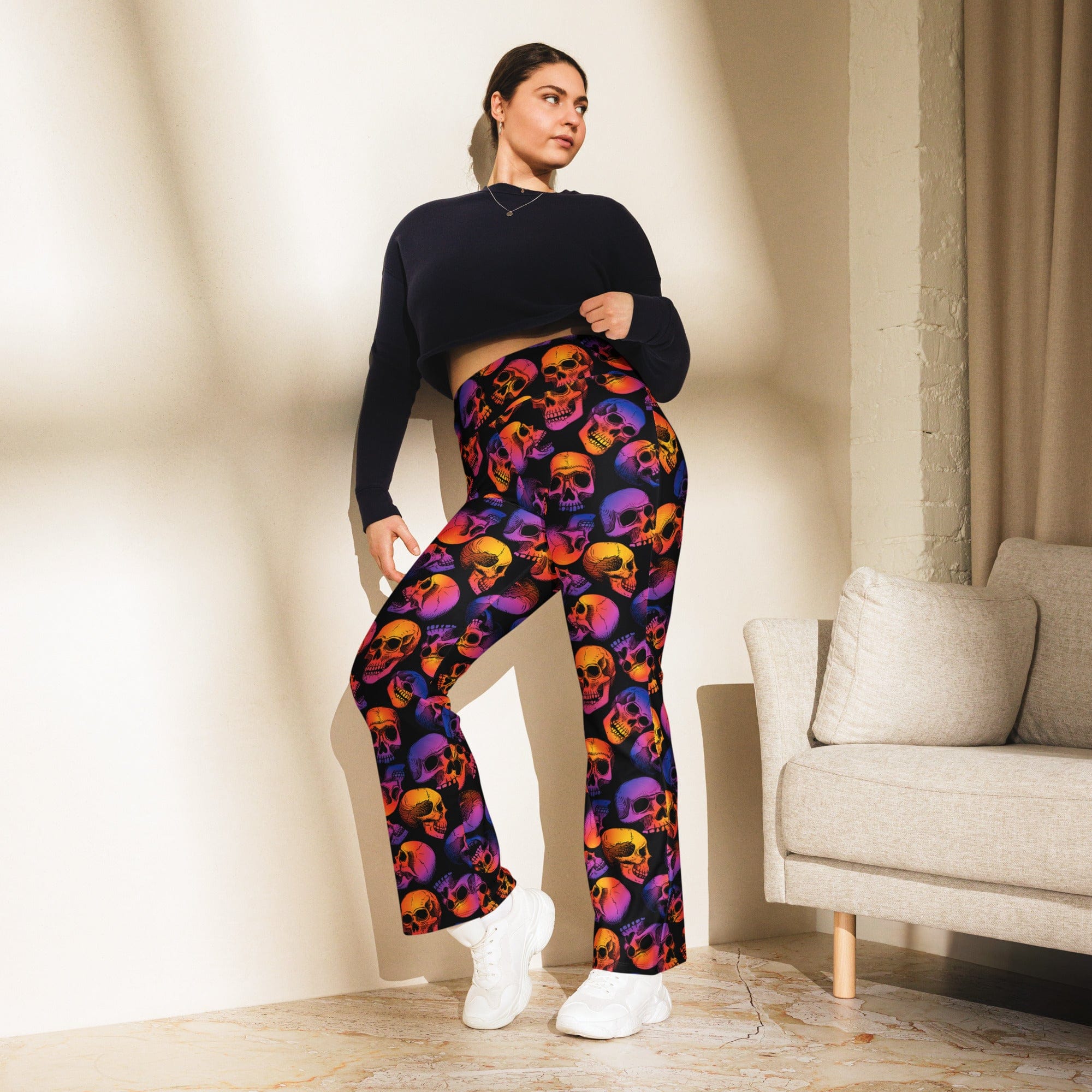 Halloween Skulls Flare Leggings