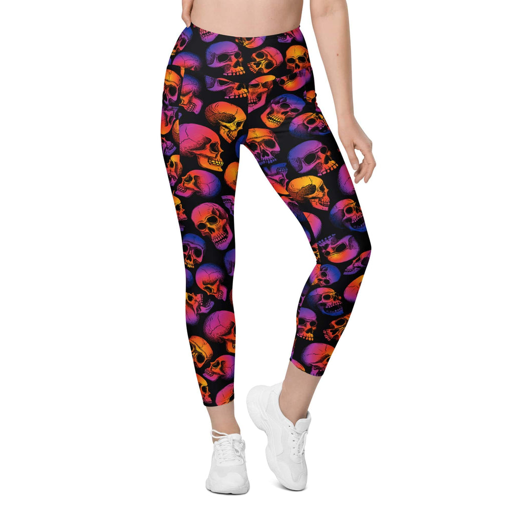 Halloween Skulls Leggings With Pockets