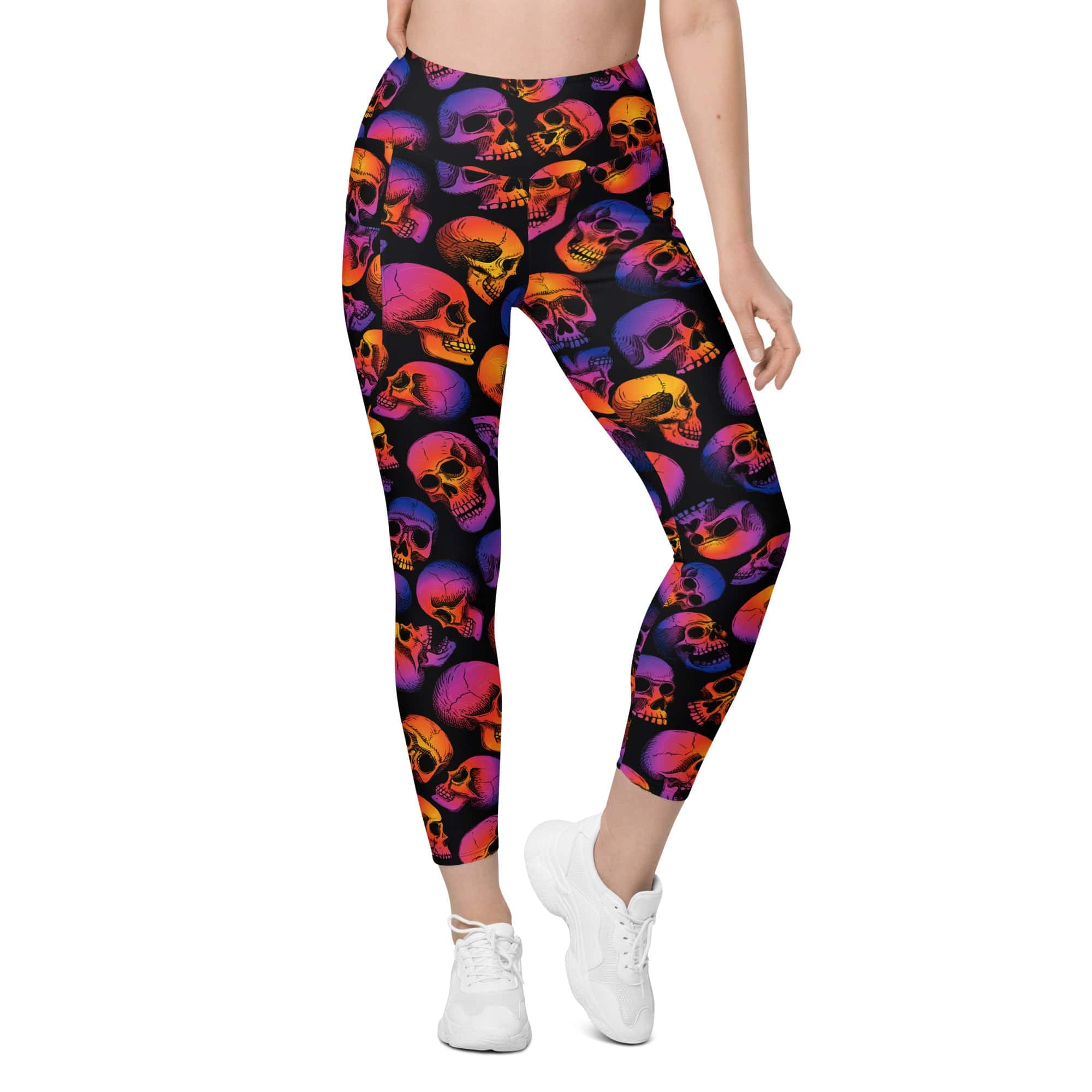 Halloween Skulls Leggings With Pockets