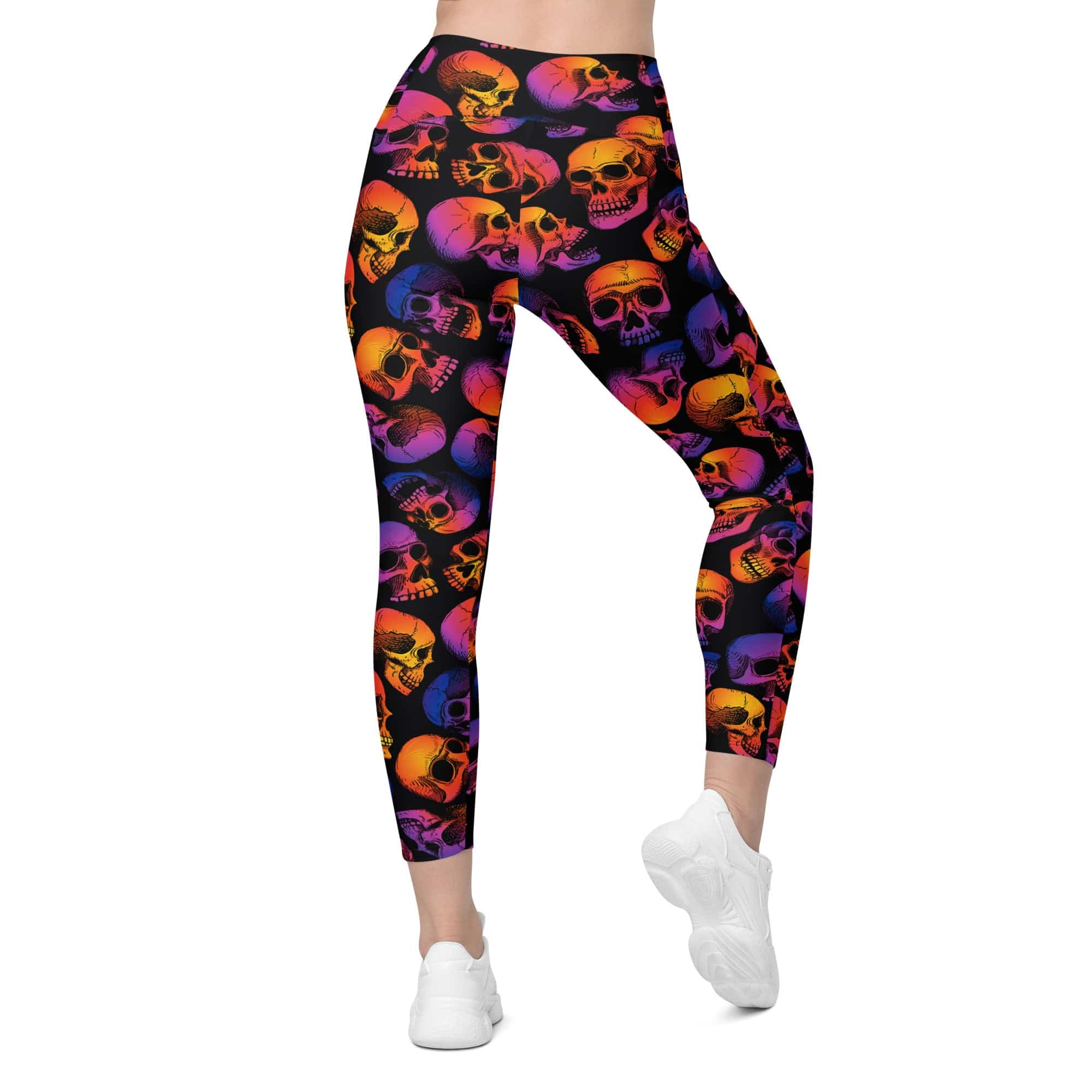Halloween Skulls Leggings With Pockets