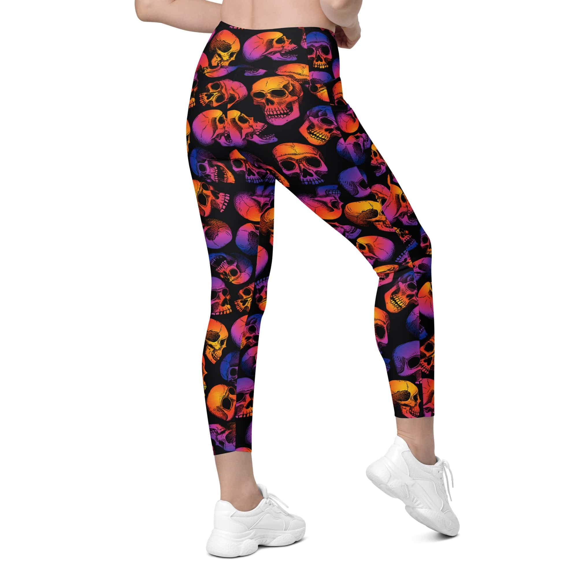 Halloween Skulls Leggings With Pockets