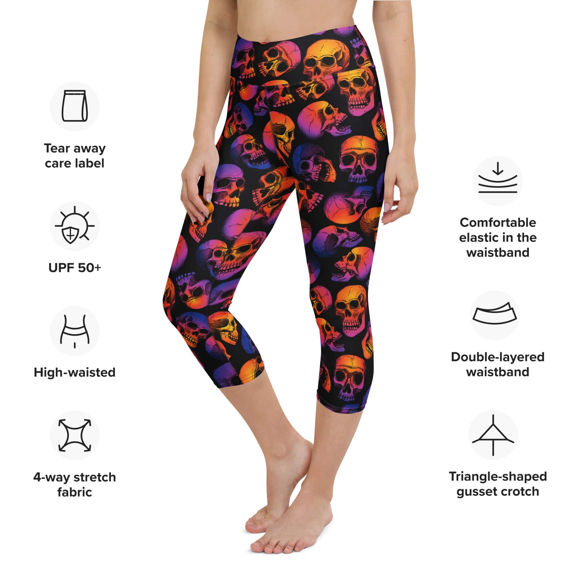 Halloween Skulls Yoga Capris