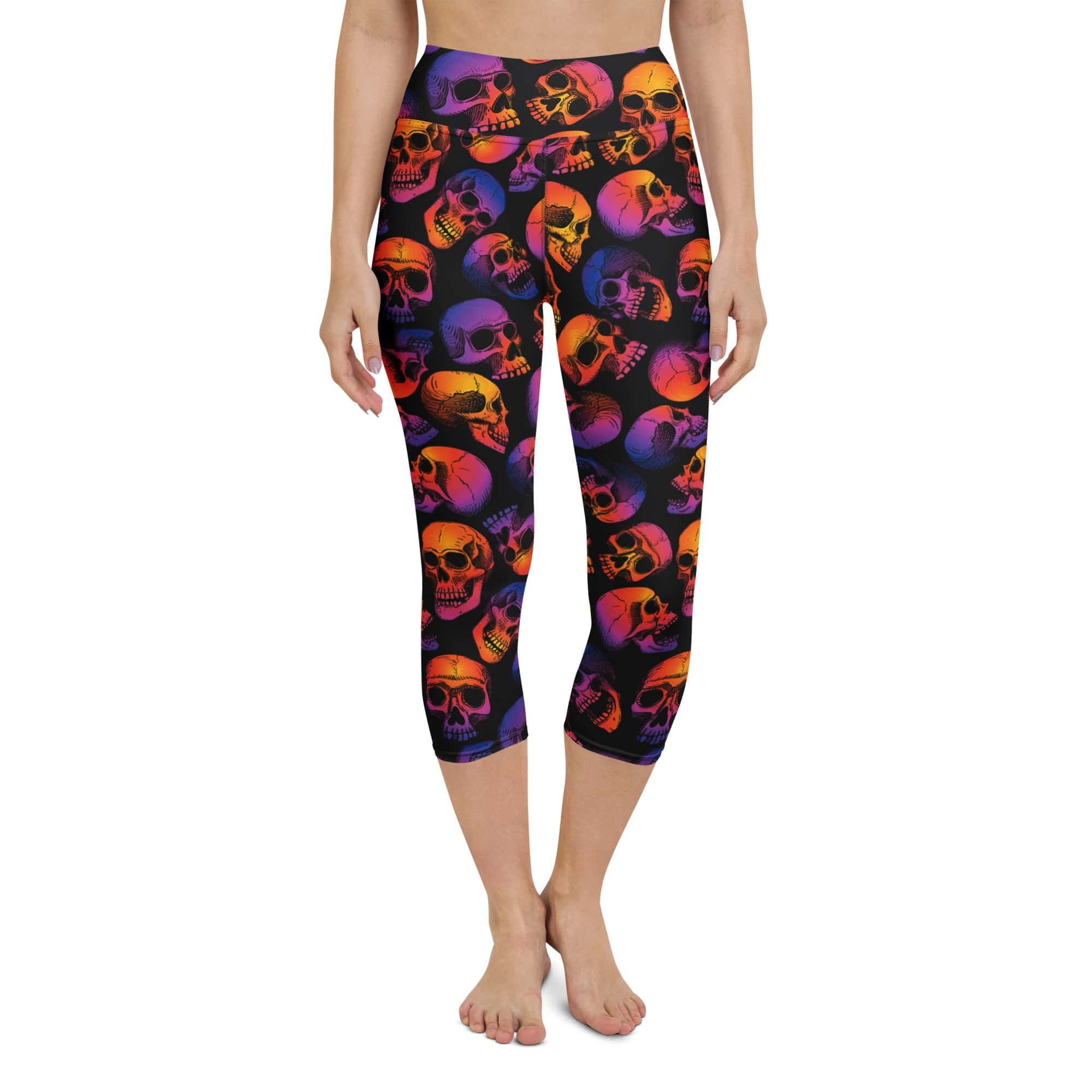Halloween Skulls Yoga Capris