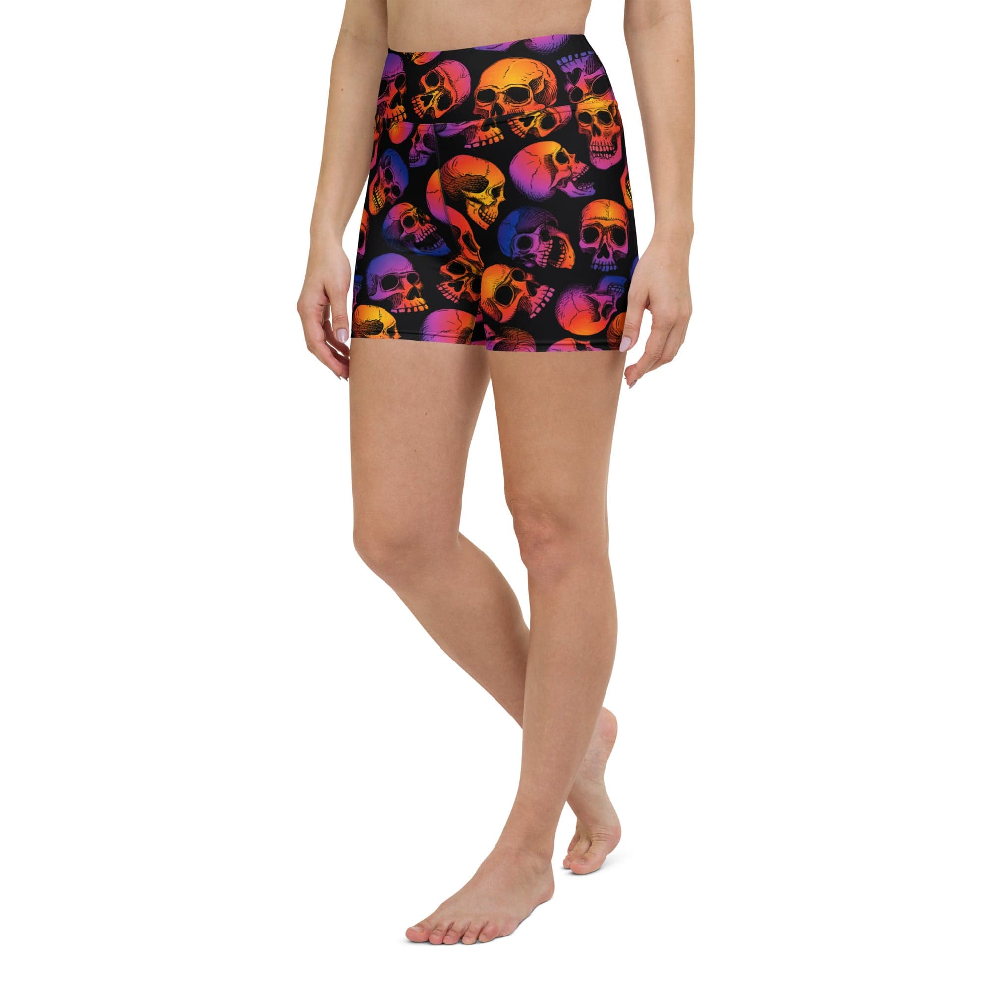 Halloween Skulls Yoga Shorts
