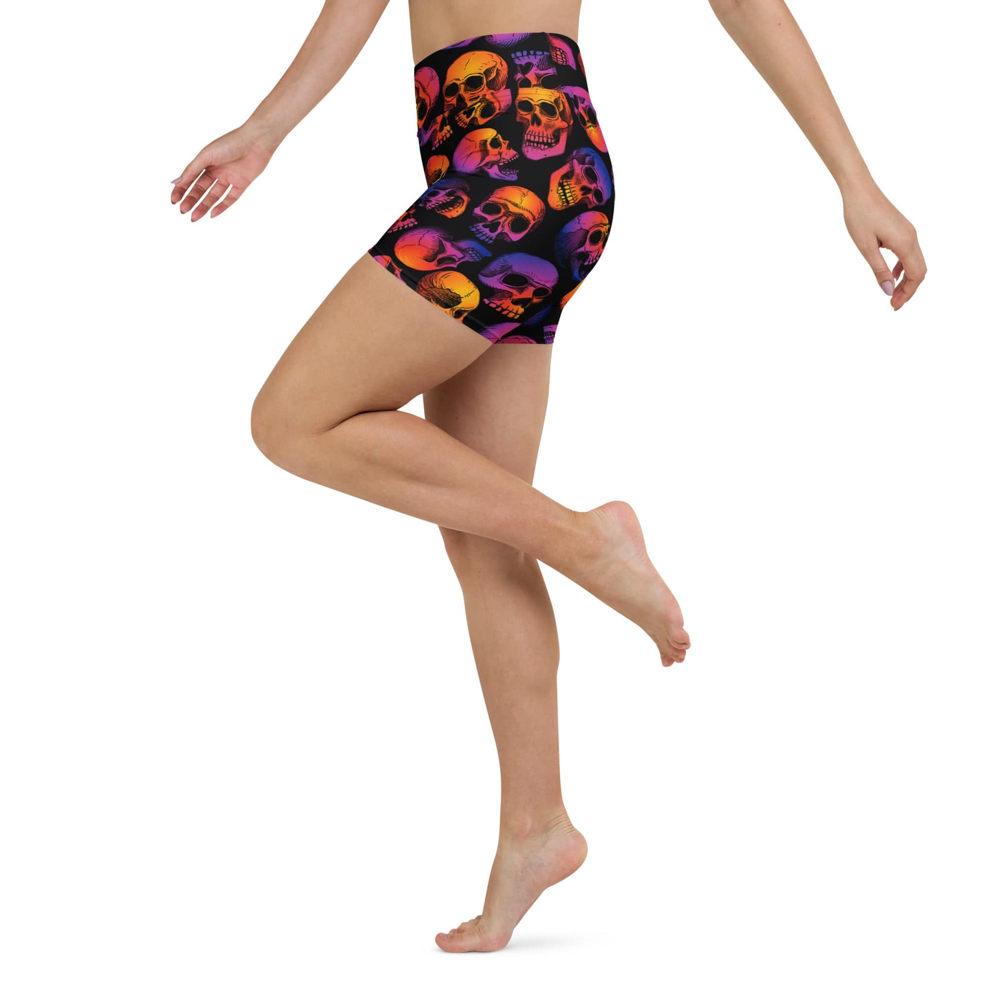 Halloween Skulls Yoga Shorts