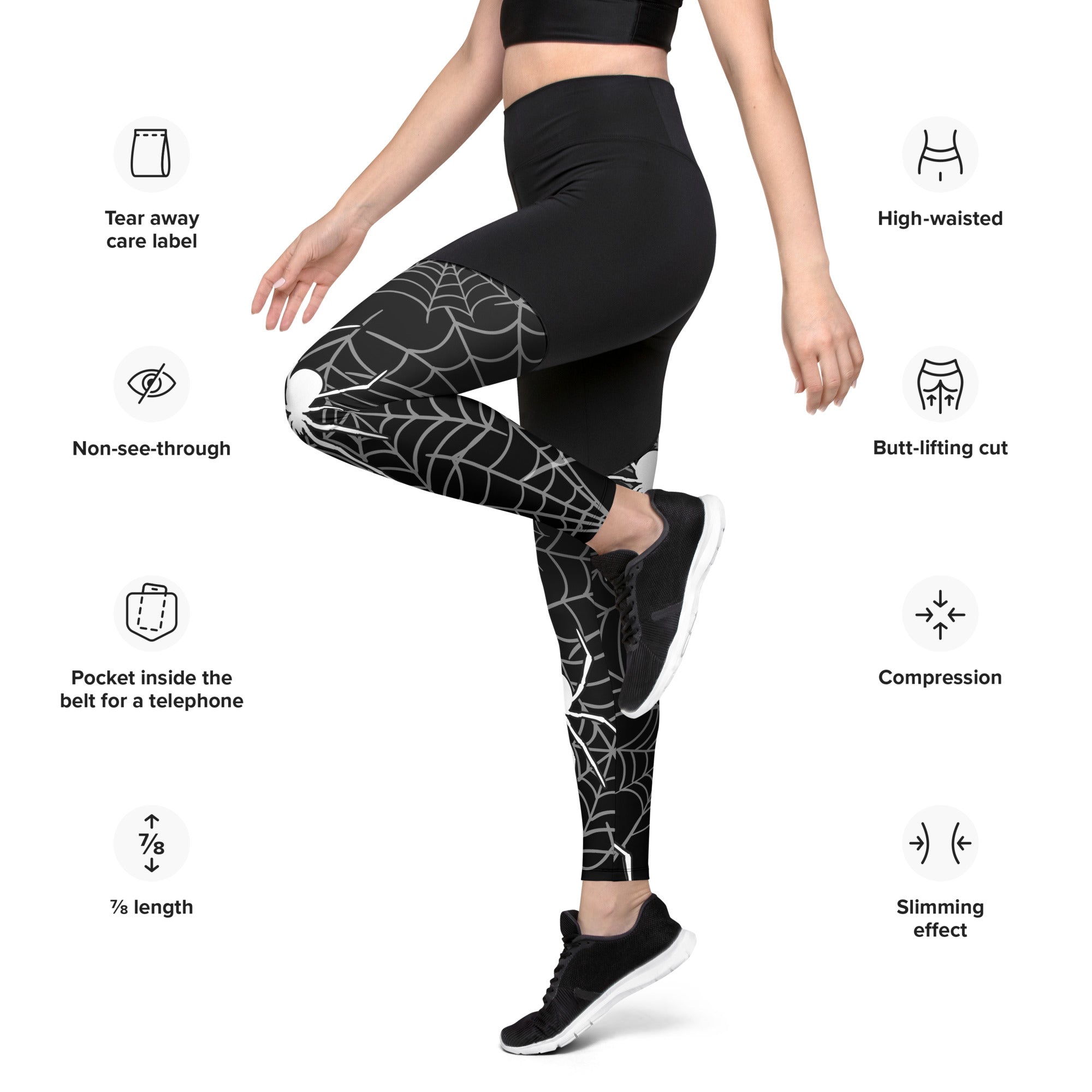 Halloween Spiderwebs Compression Leggings