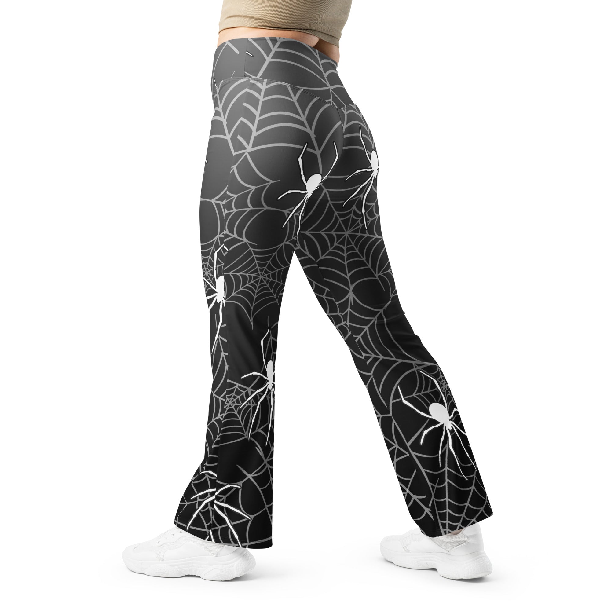 Halloween Spiderwebs Flare Leggings