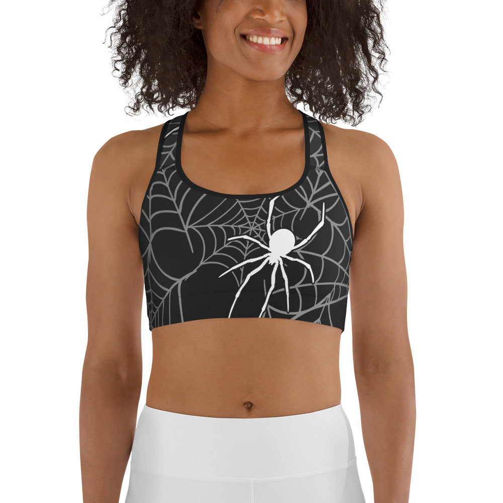 Halloween Spiderwebs Sports Bra