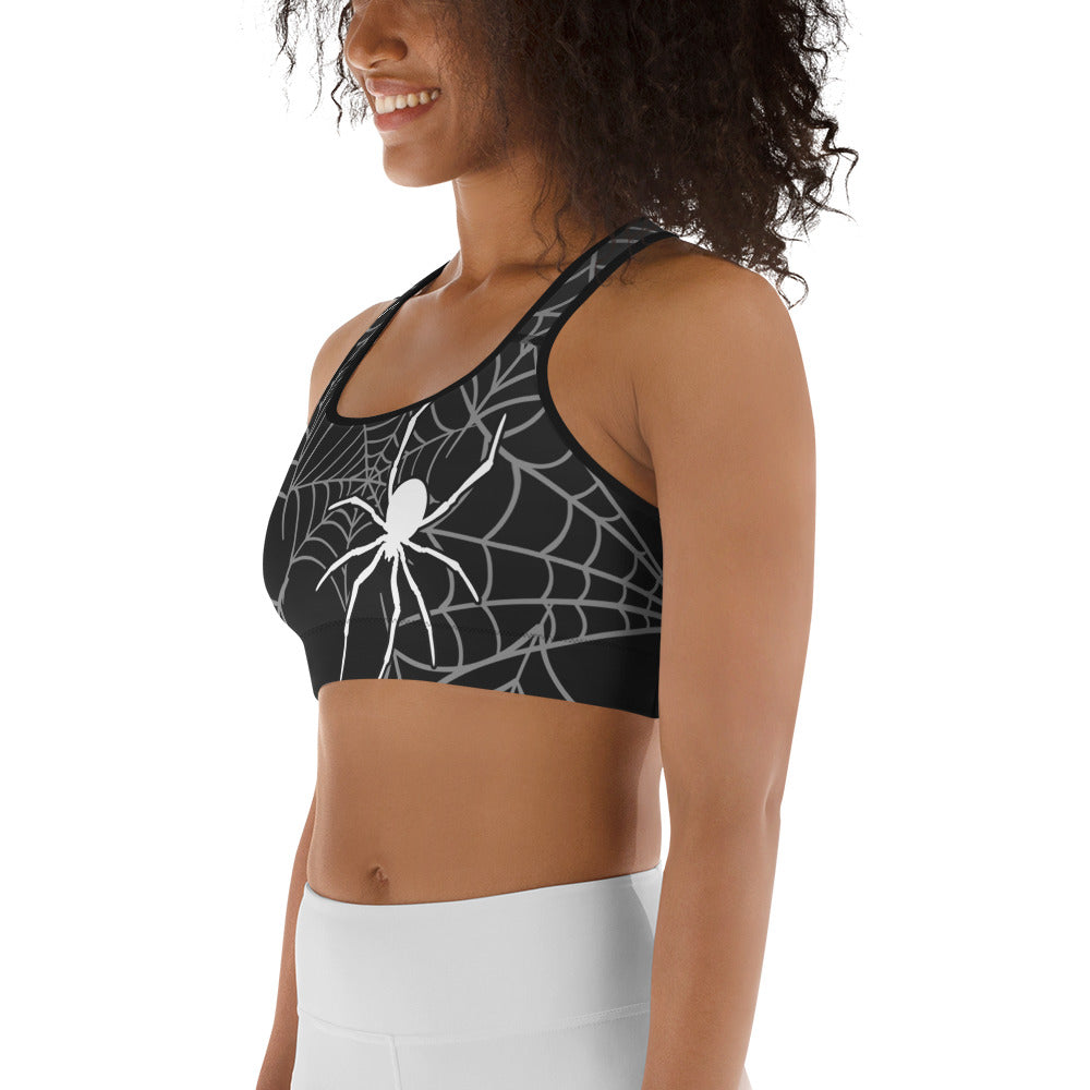 Halloween Spiderwebs Sports Bra