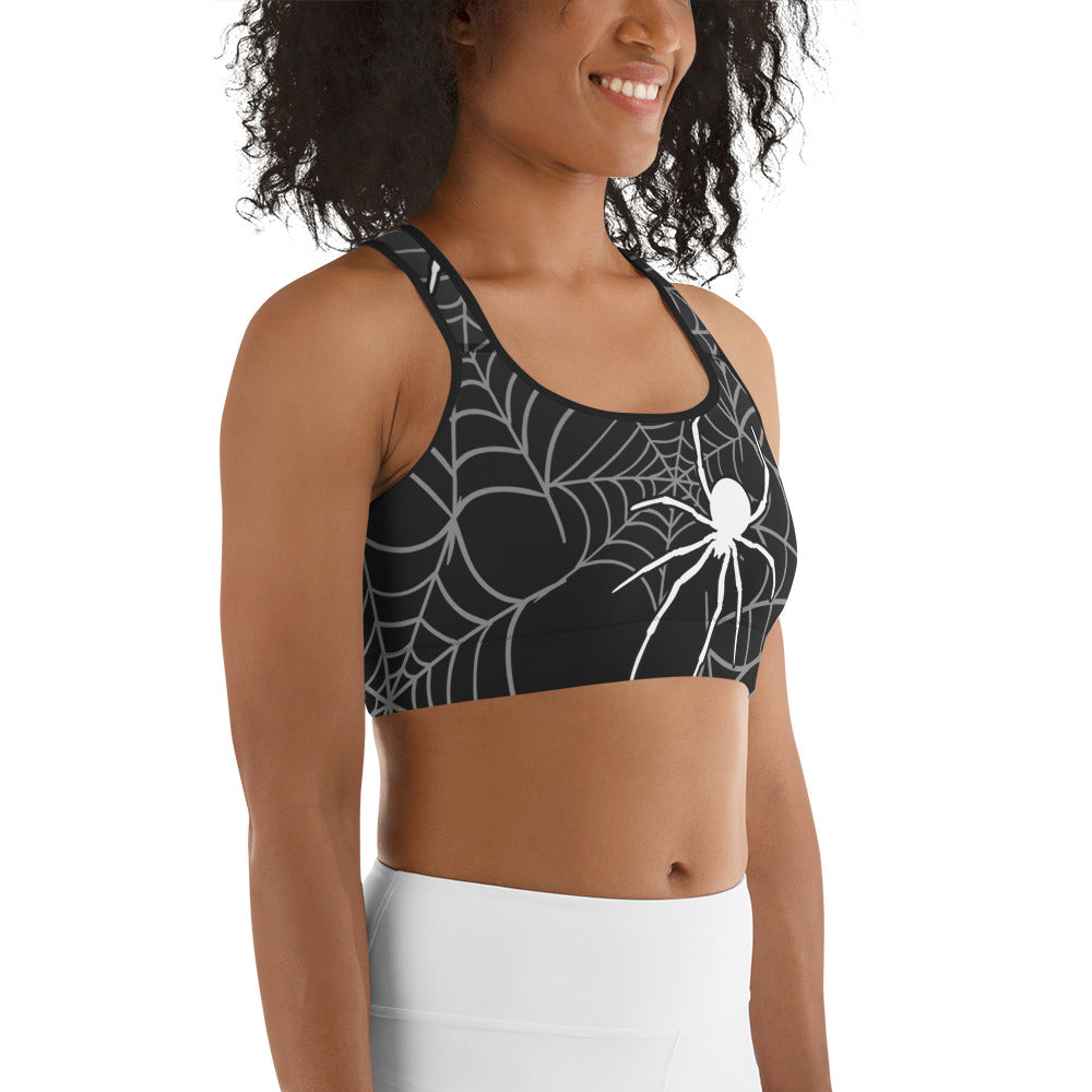 Halloween Spiderwebs Sports Bra