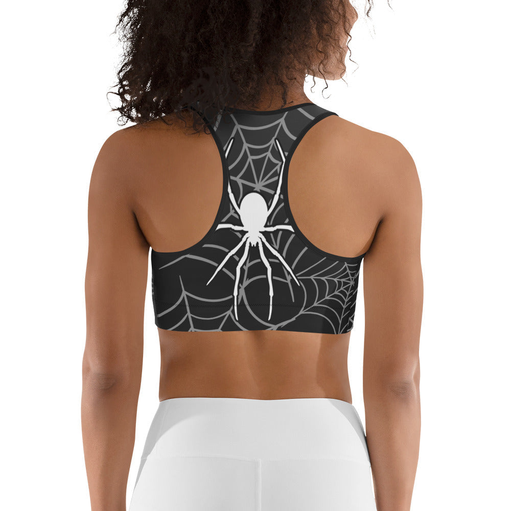 Halloween Spiderwebs Sports Bra