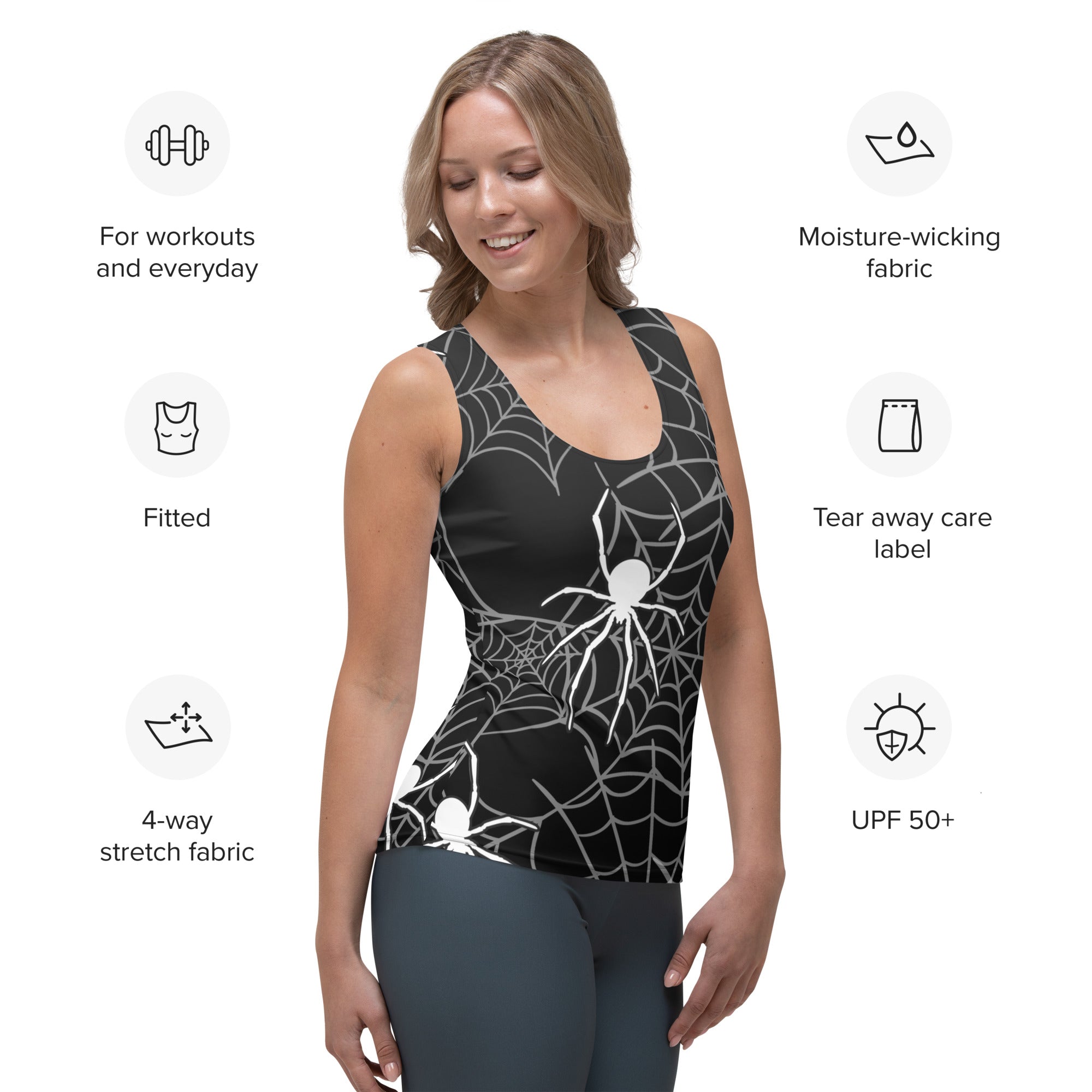 Halloween Spiderwebs Tank Top