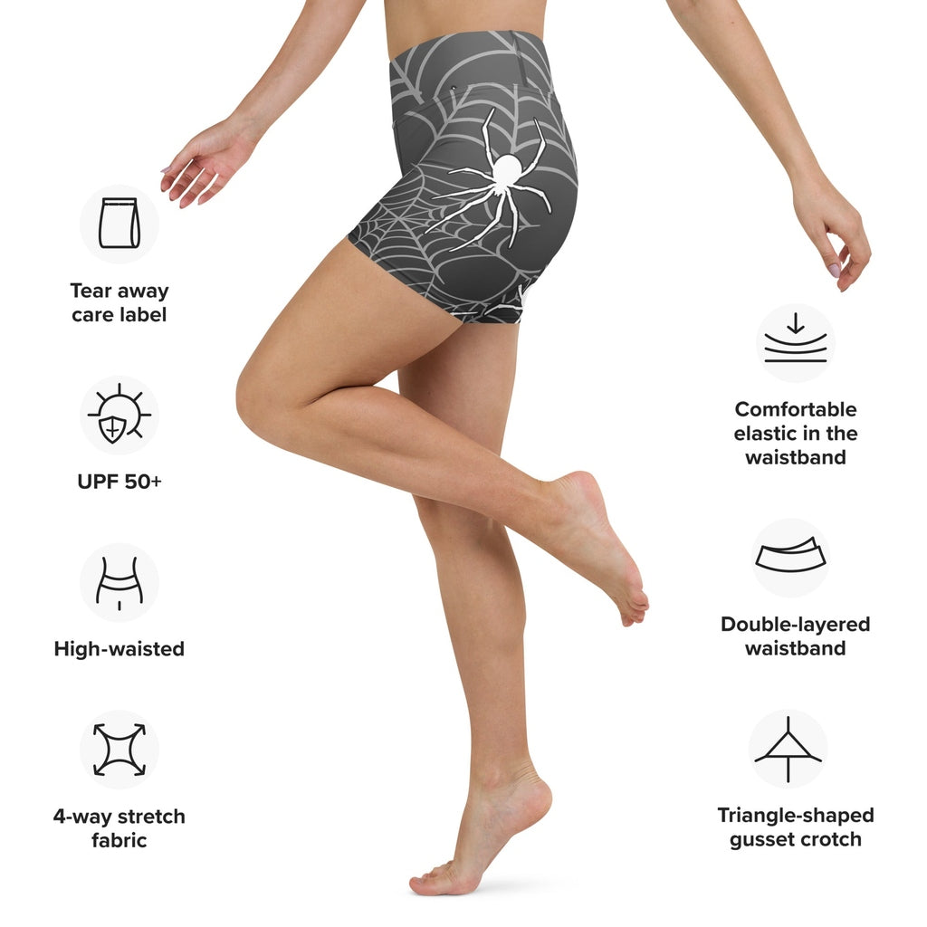 Halloween Spiderwebs Yoga Shorts