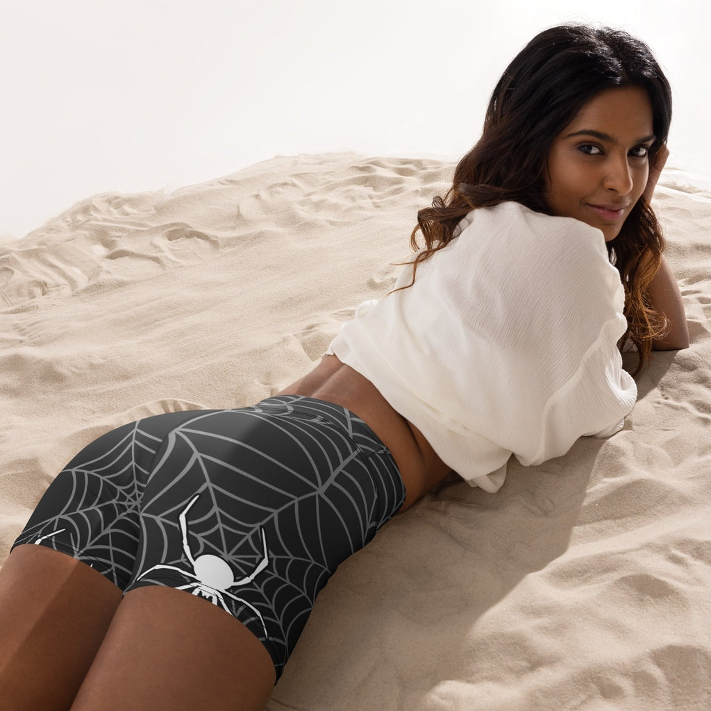 Halloween Spiderwebs Yoga Shorts