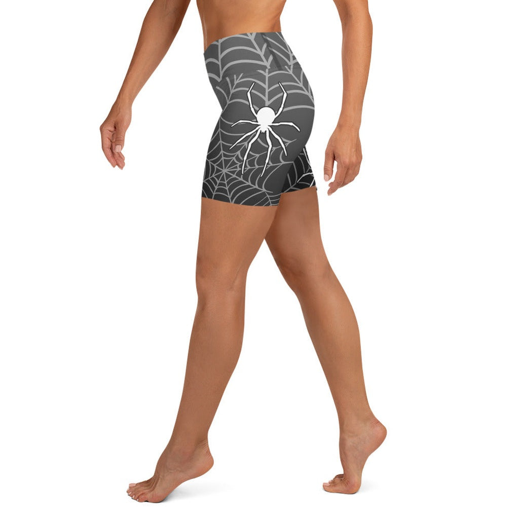 Halloween Spiderwebs Yoga Shorts