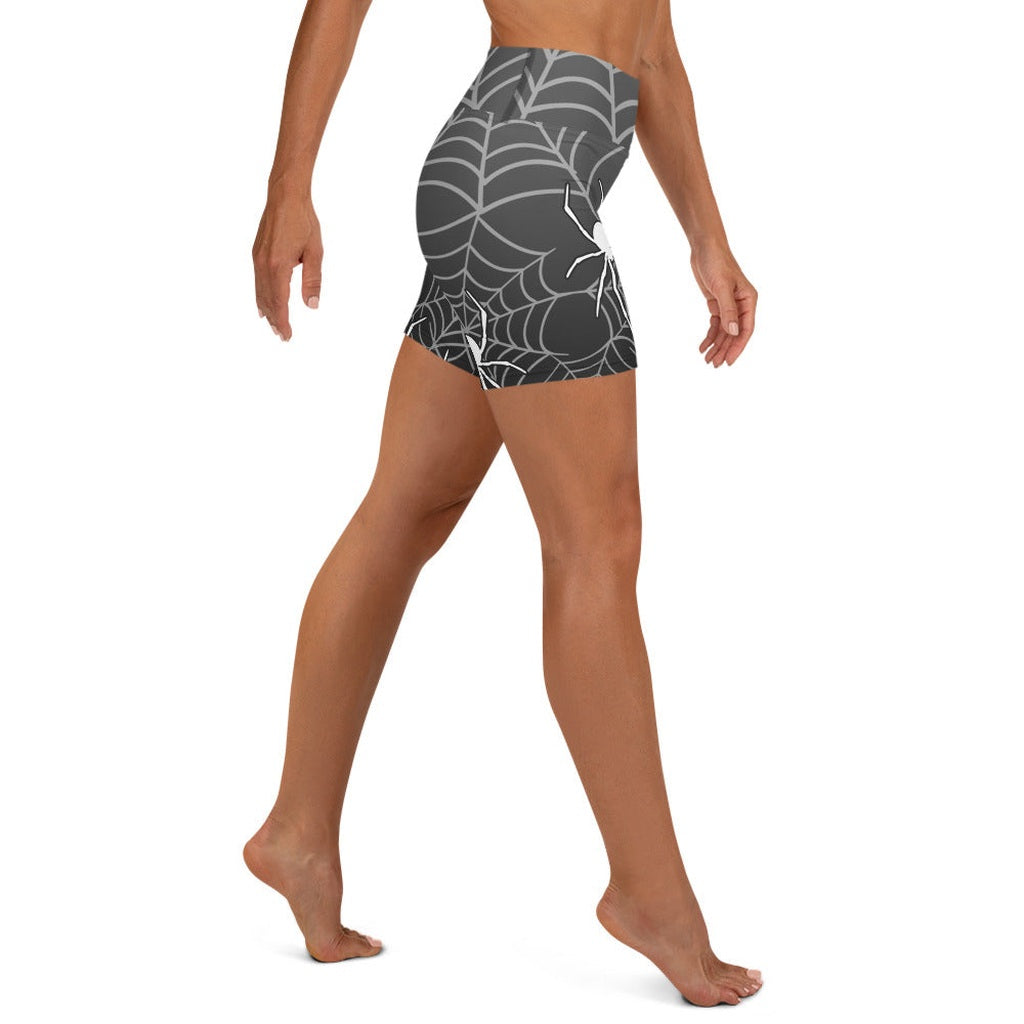 Halloween Spiderwebs Yoga Shorts