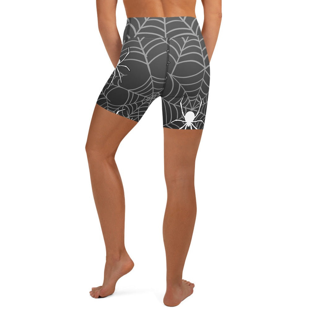 Halloween Spiderwebs Yoga Shorts