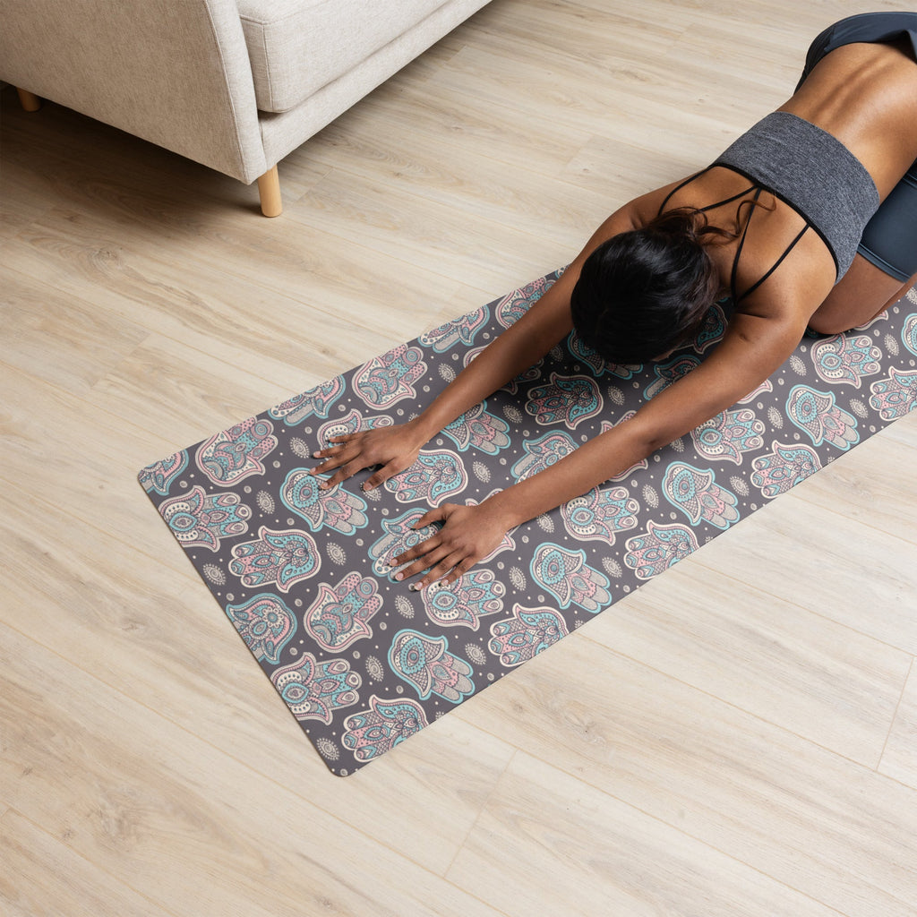 Hand Drawn Hamsa Yoga Mat