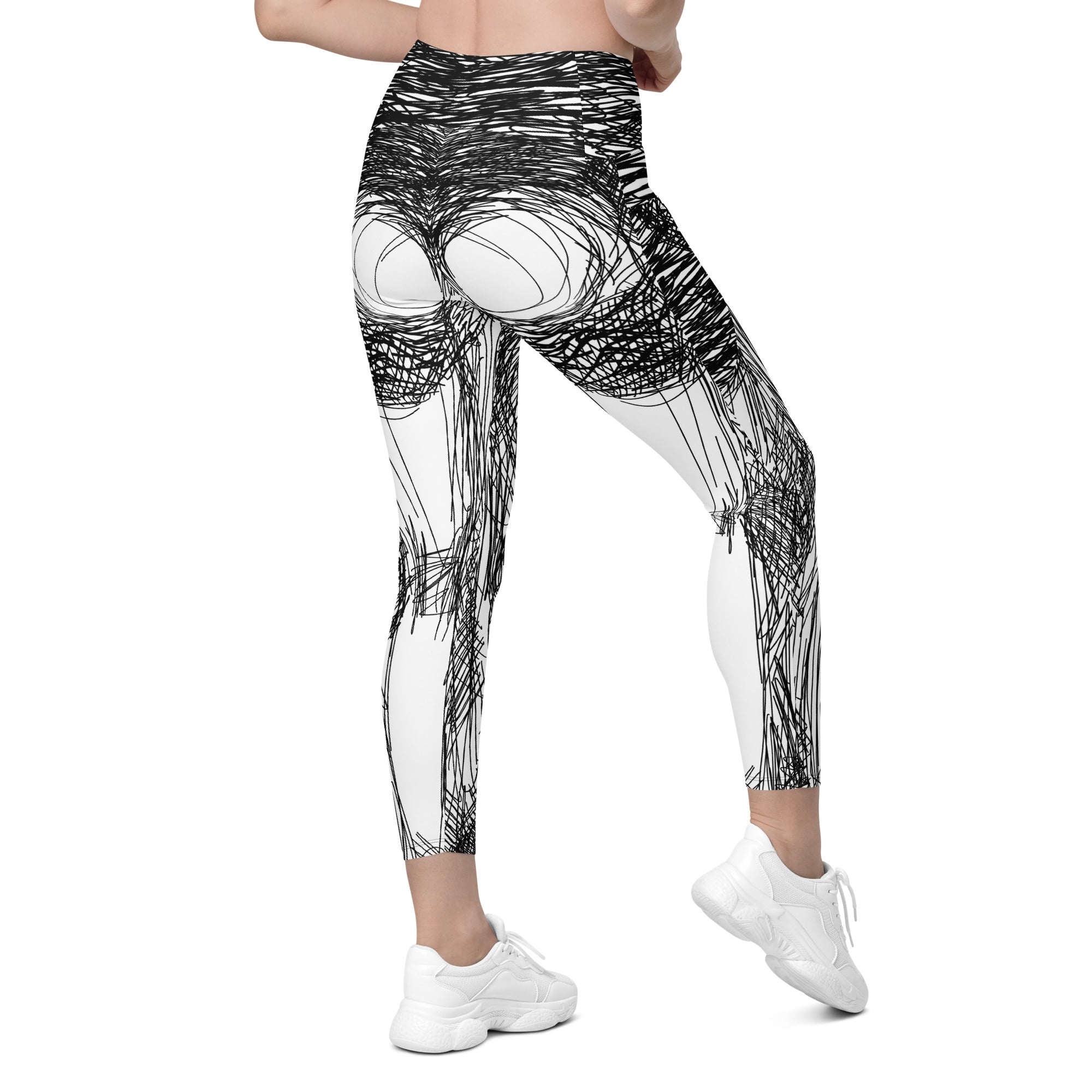 Hand Drawn Leggings With Pockets