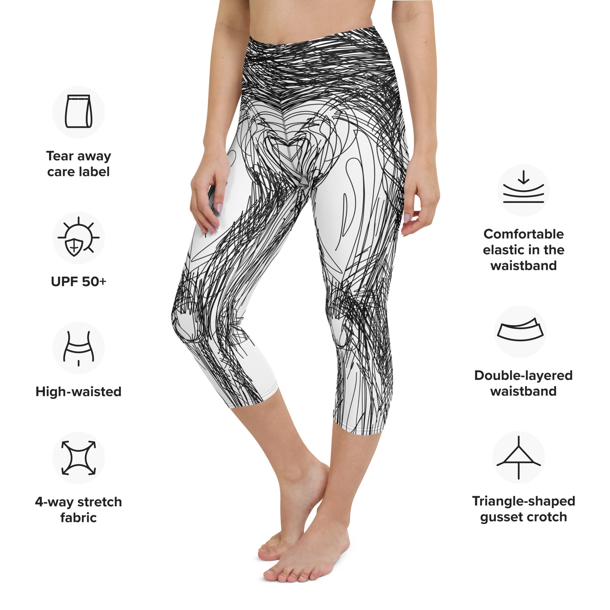 Hand Drawn Yoga Capris