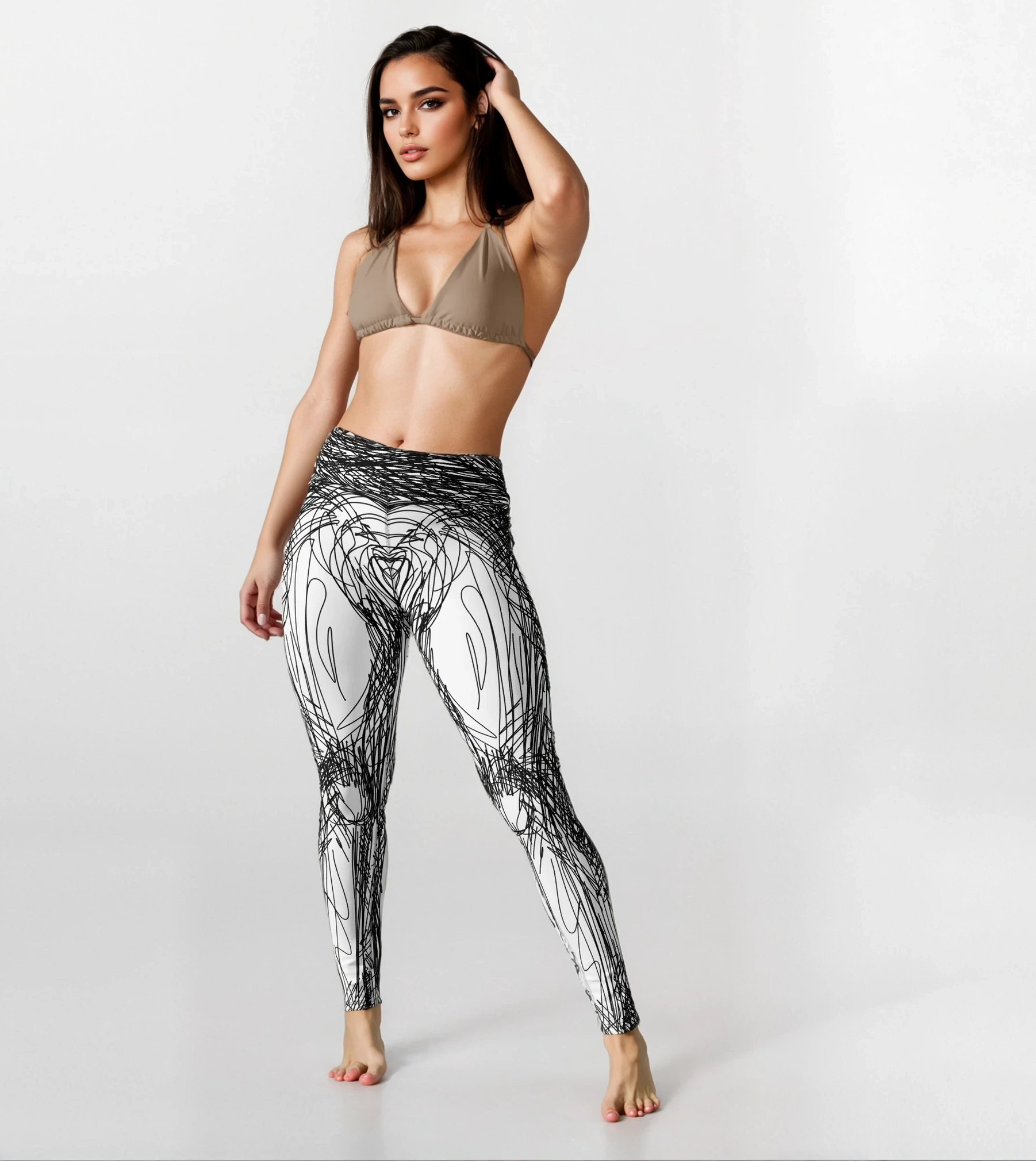 Hand Drawn Yoga Leggings