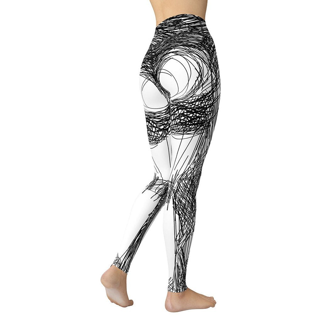 Hand Drawn Yoga Leggings